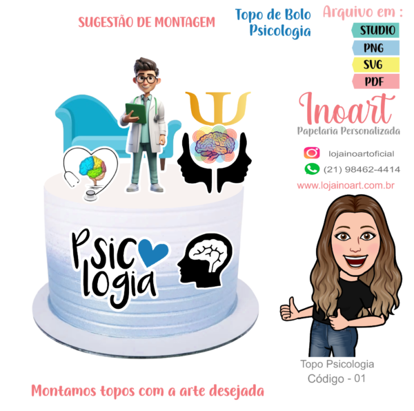 Topo de Bolo Psicologia - Imagem 2