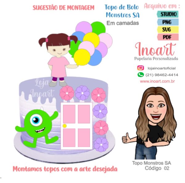 Topo de Bolo Monstros SA - Imagem 2