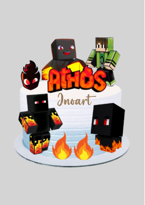 Topo de Bolo Athos Minecraft