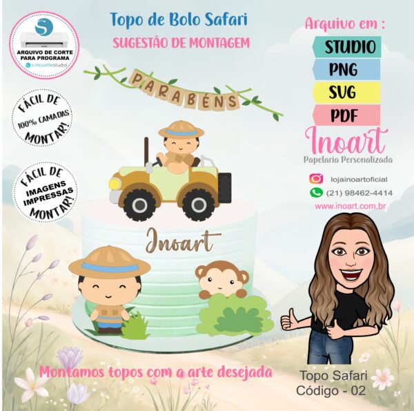 Topo de Bolo Safari - Imagem 2