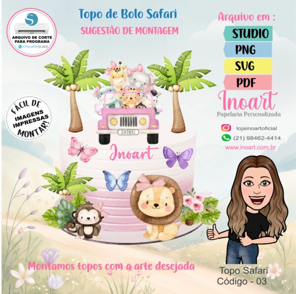Topo de Bolo Safari - Imagem 2