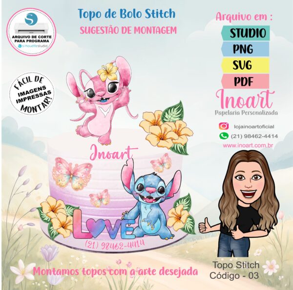 Topo de Bolo Stitch - Imagem 2