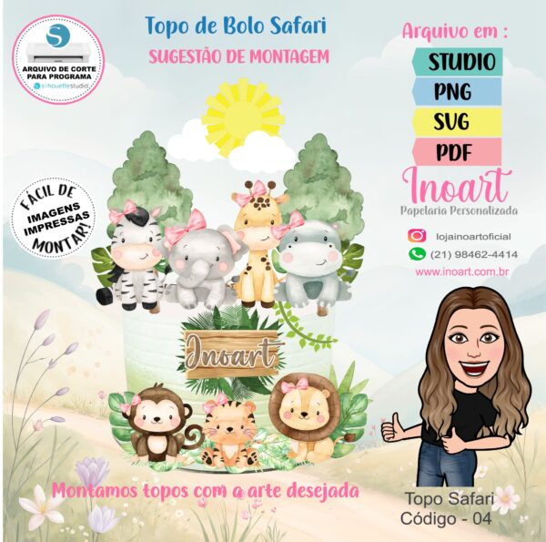Topo de Bolo Safari - Imagem 2