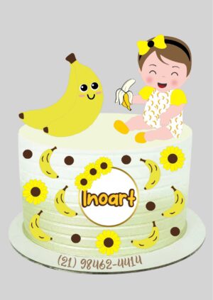 Topo de Bolo Bebê Bananinha