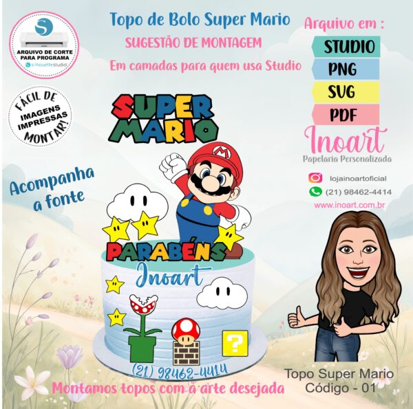 Topo de Bolo Super Mario - Imagem 2