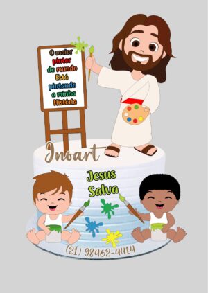 Topo de Bolo O Maior Pintor Do Mundo