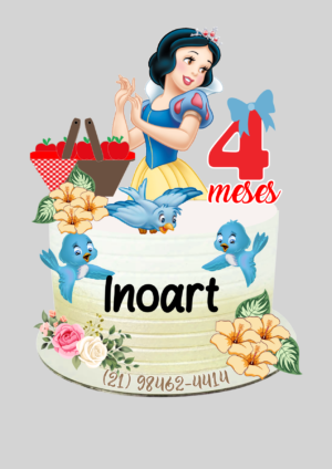 Topo de Bolo Branca de Neve