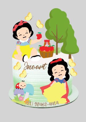 Topo de Bolo Branca de Neve