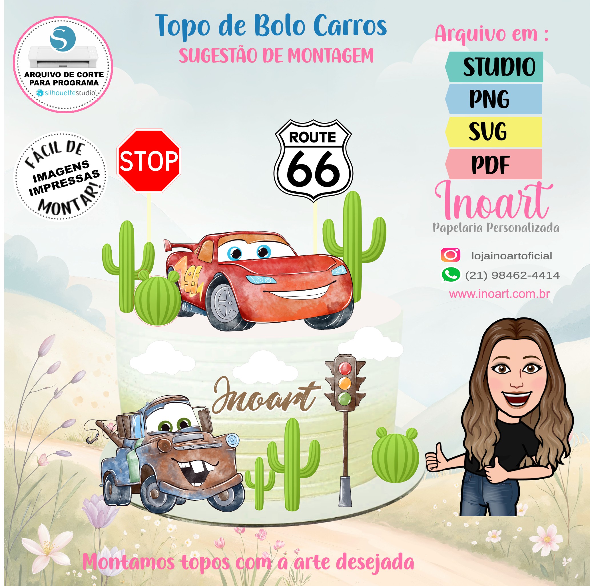 Topo de Bolo Carros - Imagem 2