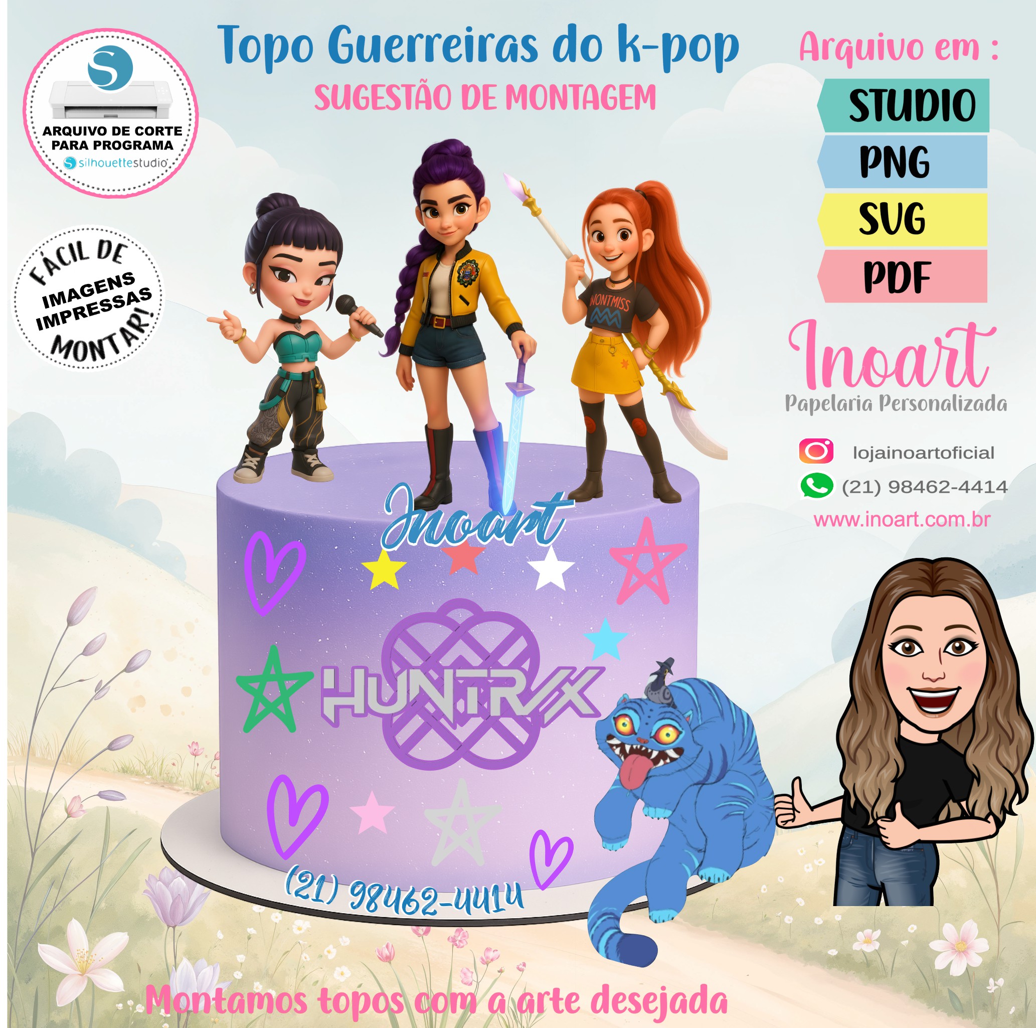 Topo de Bolo Guerreiras do K-Pop - Imagem 2
