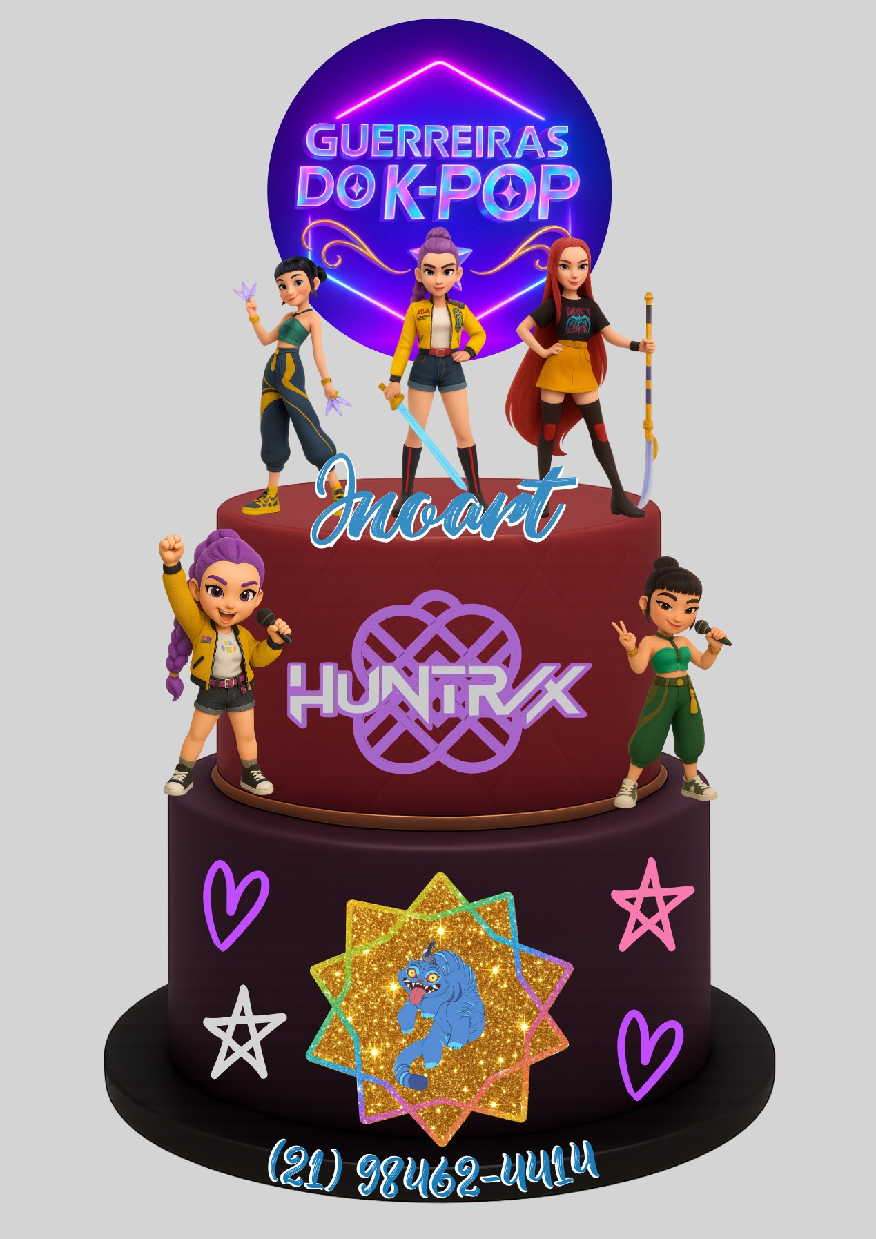 Topo de Bolo Guerreiras do K-Pop