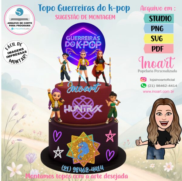 Topo de Bolo Guerreiras do K-Pop - Imagem 2