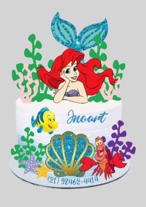 Topo de Bolo Ariel - A Pequena Sereia