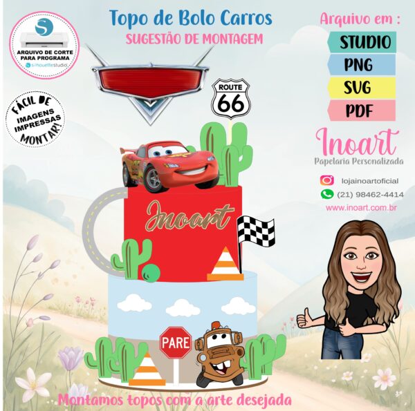 Topo de Bolo Carros - Imagem 2