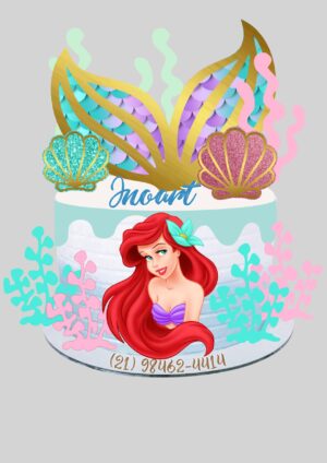 Topo de Bolo Ariel - A Pequena Sereia