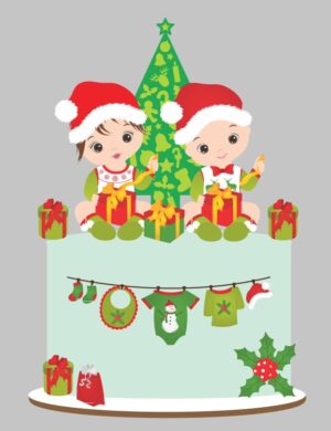 Topo Natal Irmãos Bebês