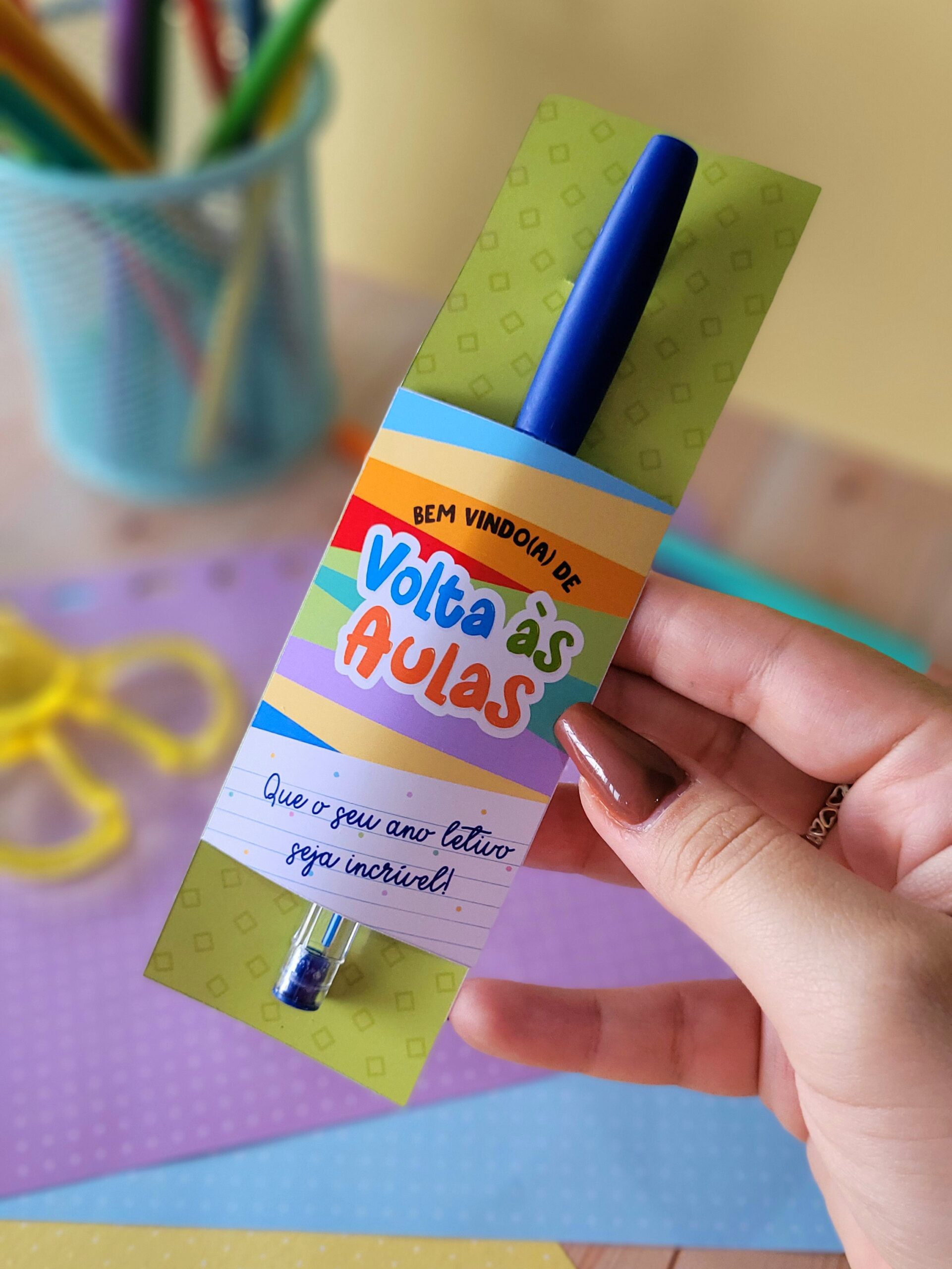 Porta Caneta Volta As Aulas