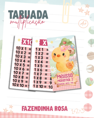 Tabuada Multiplicação Fazendinha Rosa