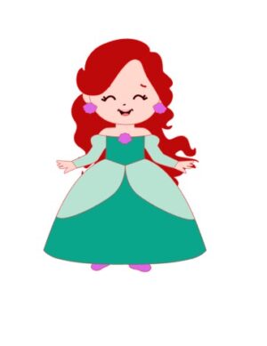 Topo Princesa Ariel Em Camadas