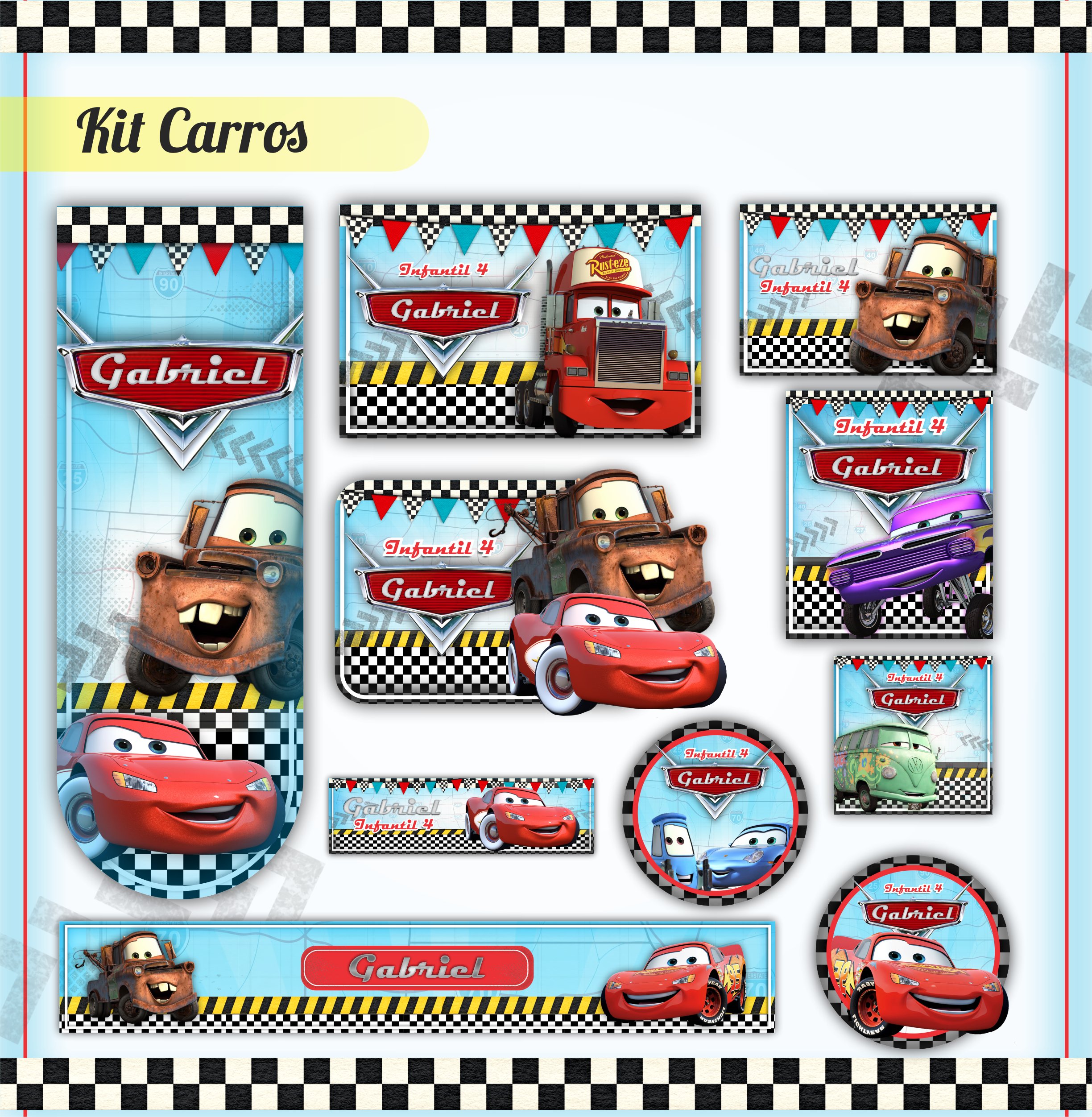 Etiqueta Escolar Carros