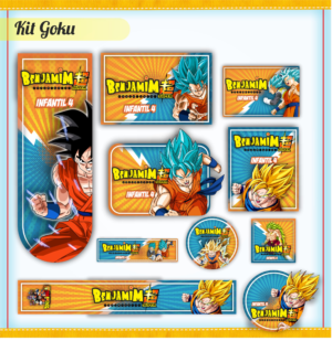 Etiqueta Escolar Goku Dragonbol