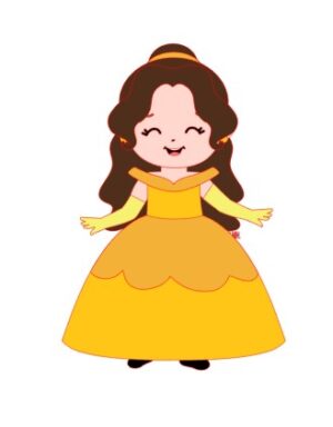 Topo Princesa Bela Em Camadas