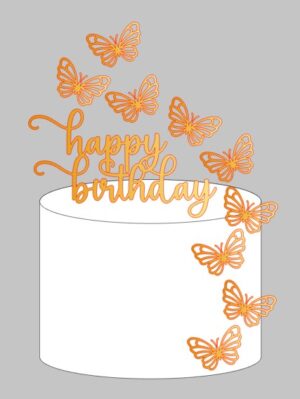 Topo Happy Birthday Com Borboletas