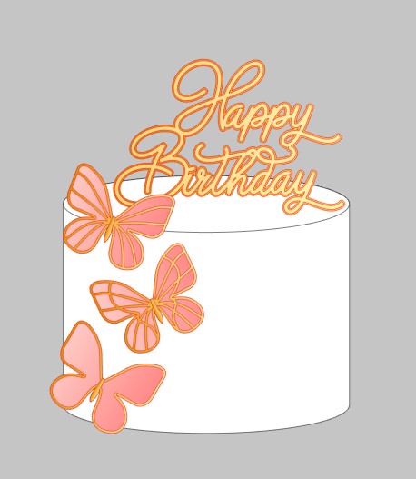 Topo Happy Birthday Com Borboletas