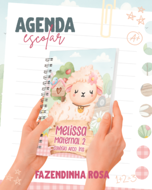 Capa Agenda Escolar Fazendinha Rosa