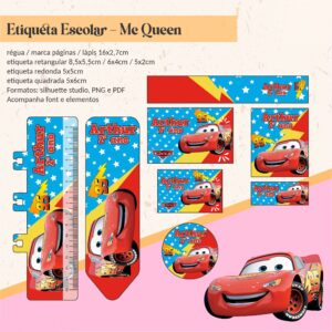 Etiqueta Escolar Carros Mc Queen