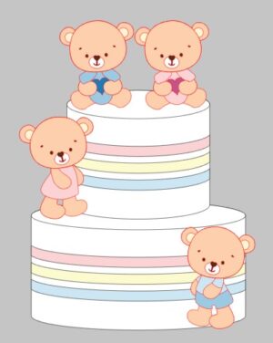 Topo Chá Revelação Ursinhos Coração