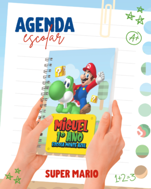 Capa Agenda Escolar Super Mario
