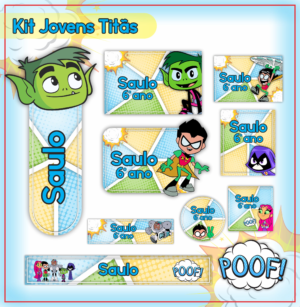 Etiqueta Escolar Jovens Titans