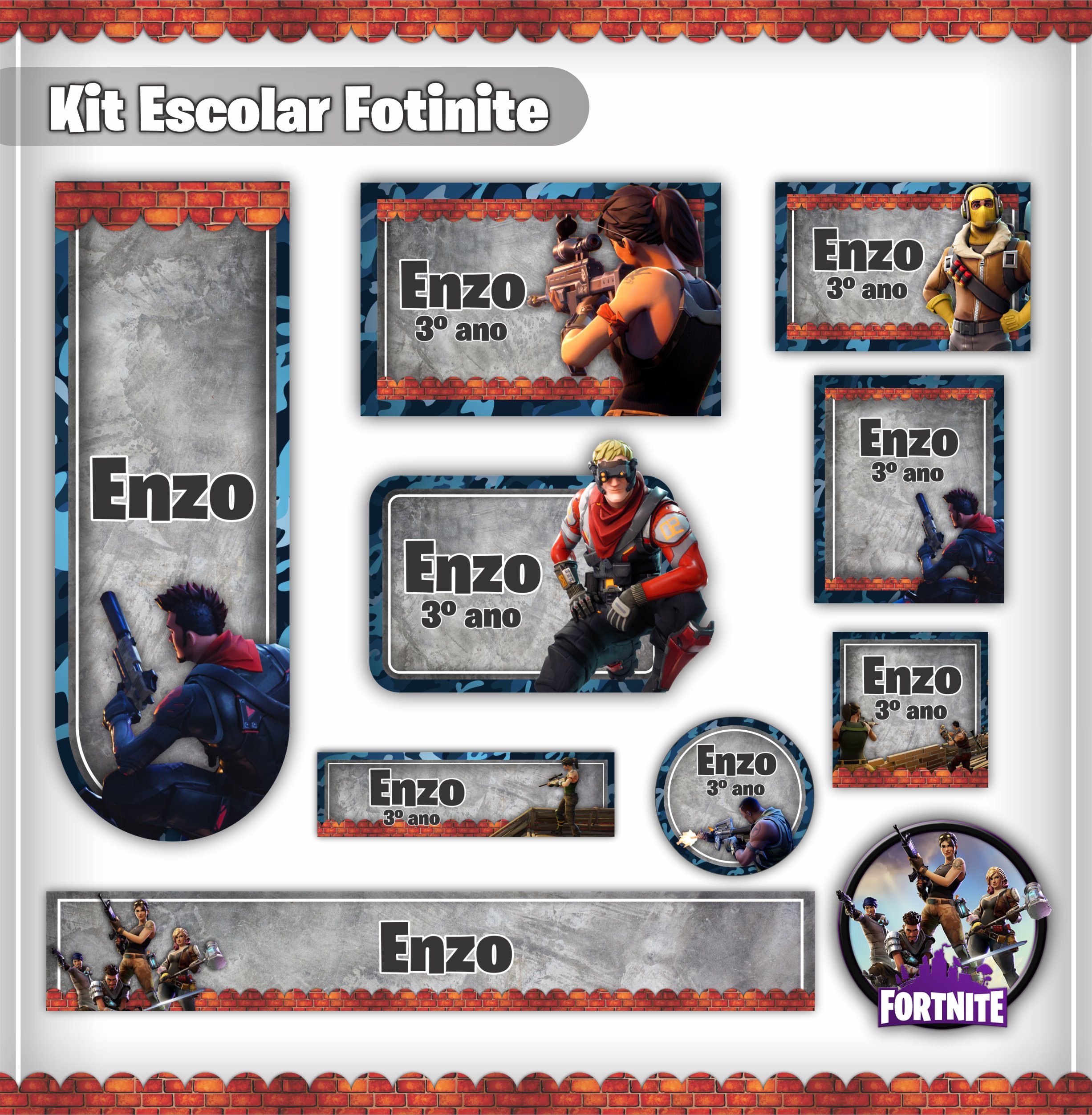Etiqueta Escolar Fortinite