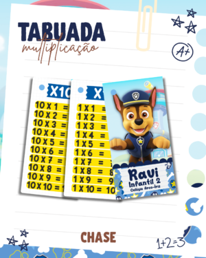 Tabuada De Multiplicação Chase Patrulha Canina