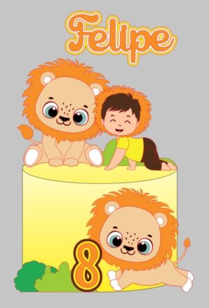 Topo Leãozinho Com Bebê