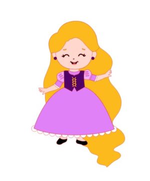 Topo Princesa Rapunzel Em Camadas