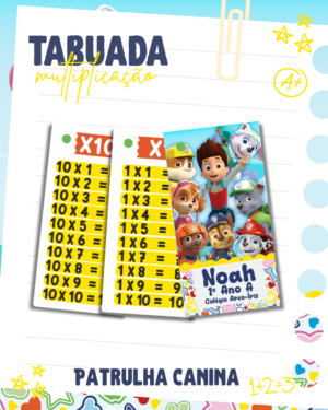 Tabuada De Multiplicação Patrulha Canina