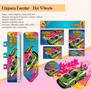 Etiqueta Escolar Hot Wheels