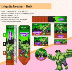 Etiqueta Escolar Hulk