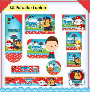 Etiqueta Escolar Patrulha Canina