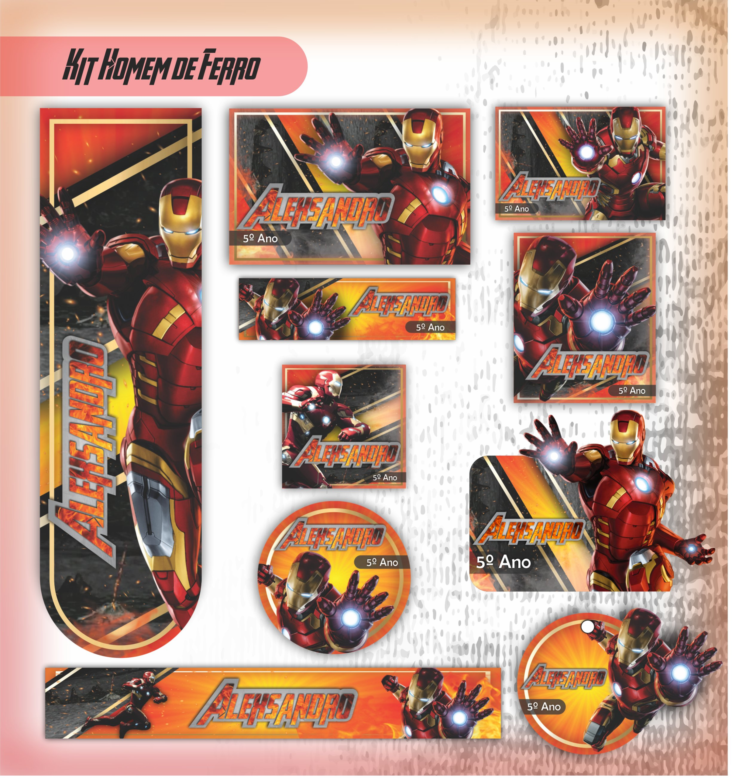 Etiqueta Escolar Homem De Ferro