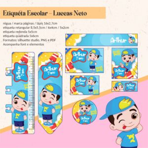 Etiqueta Escolar Luccas Neto Menino