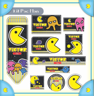 Etiqueta Escolar Pac Man