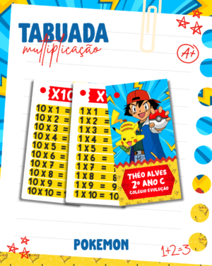 Tabuada De Multiplicação Pokemon