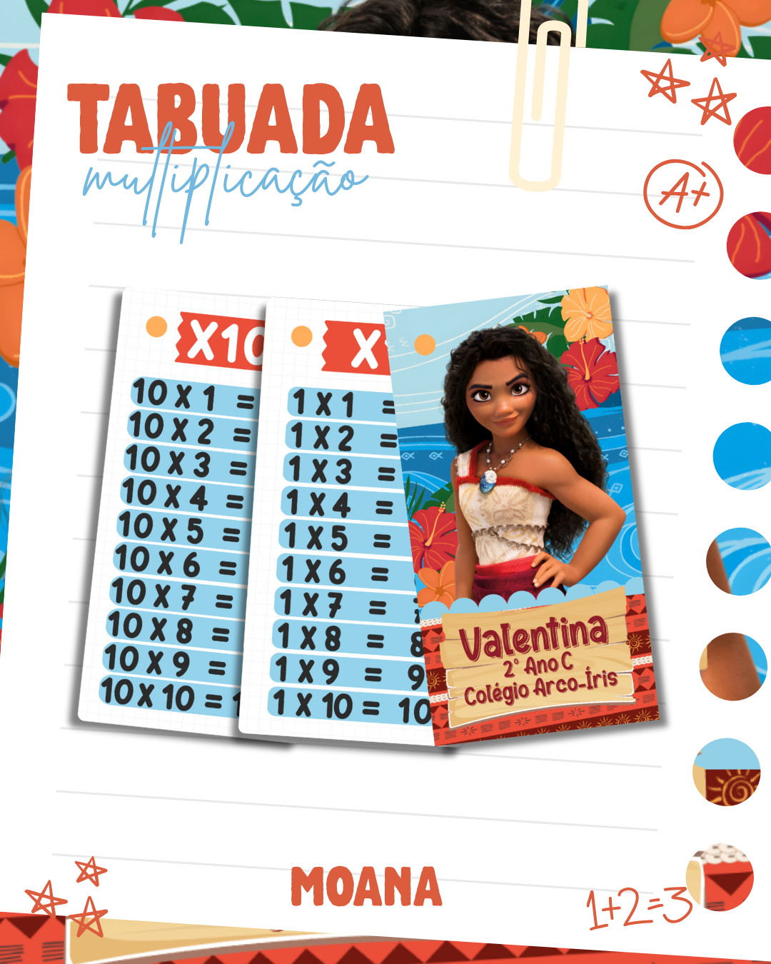 Tabuada Multiplicação Moana