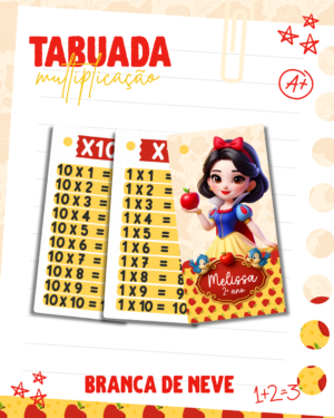 Tabuada De Multiplicação Branca De Neve
