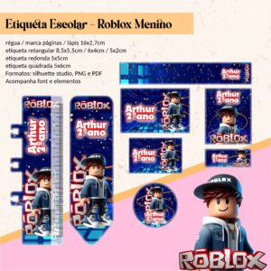 Etiqueta Escolar Roblox Menino