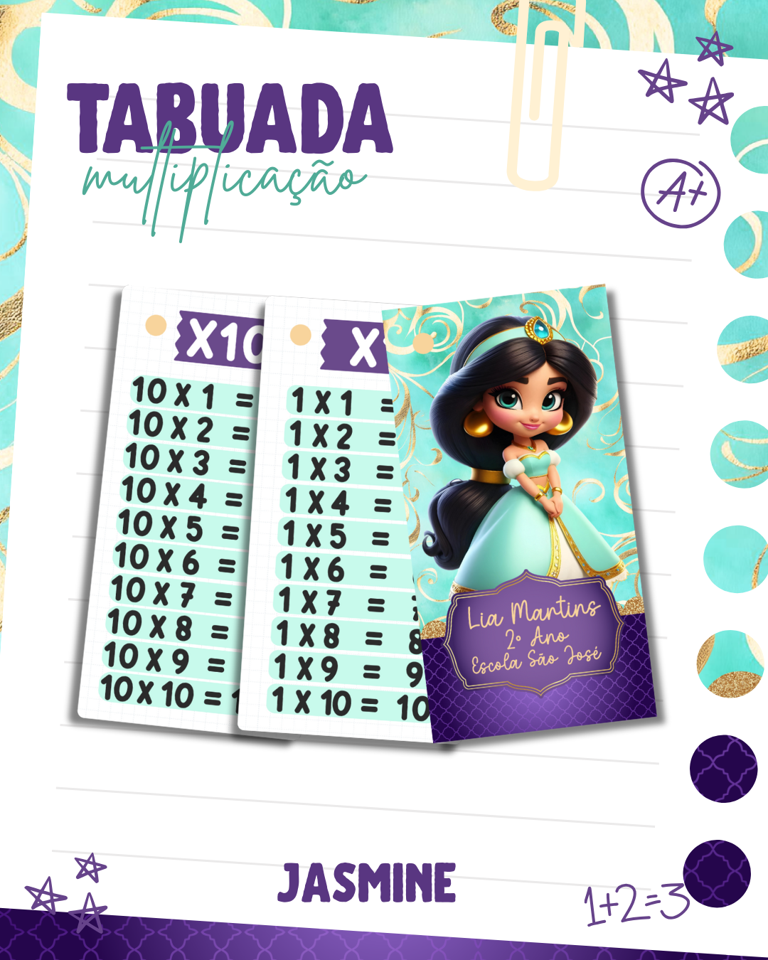 Tabuada De Multiplicação Jasmine