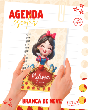 Capa De Agenda A5 Branca De Neve